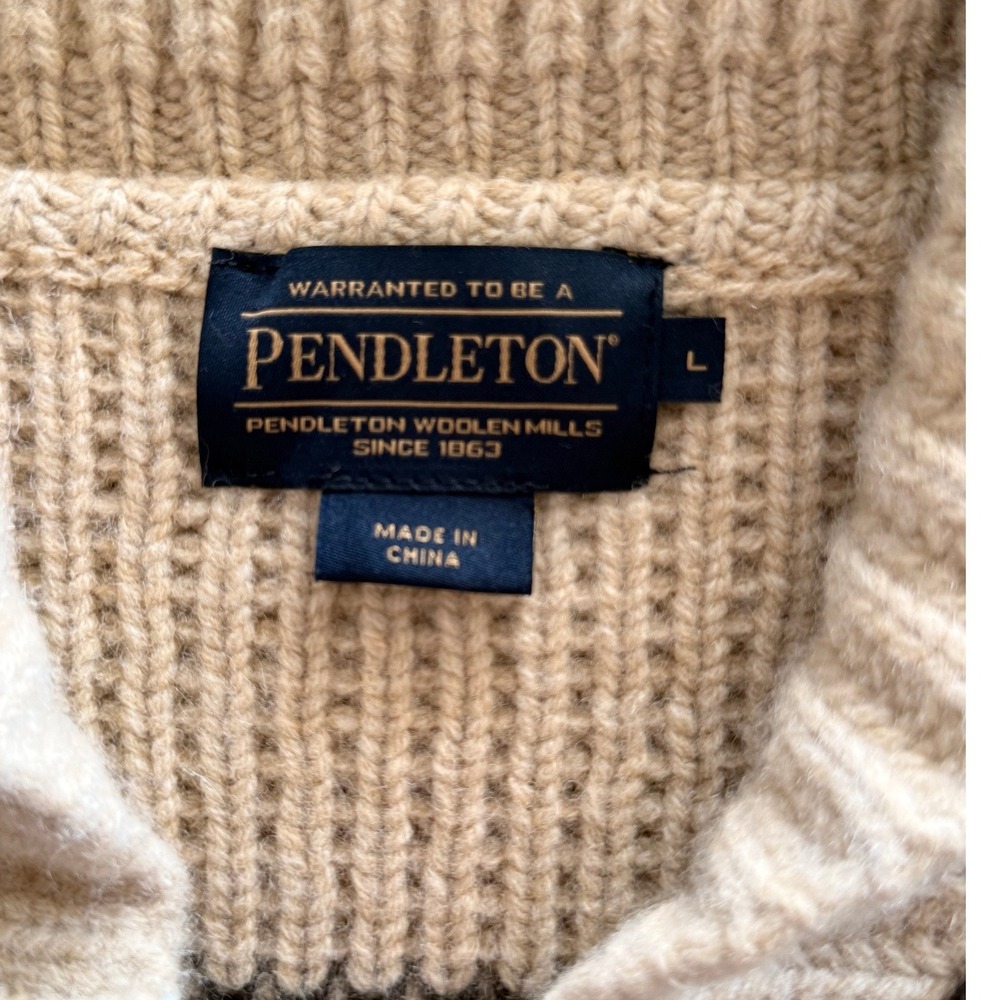 Pendleton The Original Westerly Big Lebowski Cardigan Sweater Lambs Wool Mens L - Picture 8 of 10